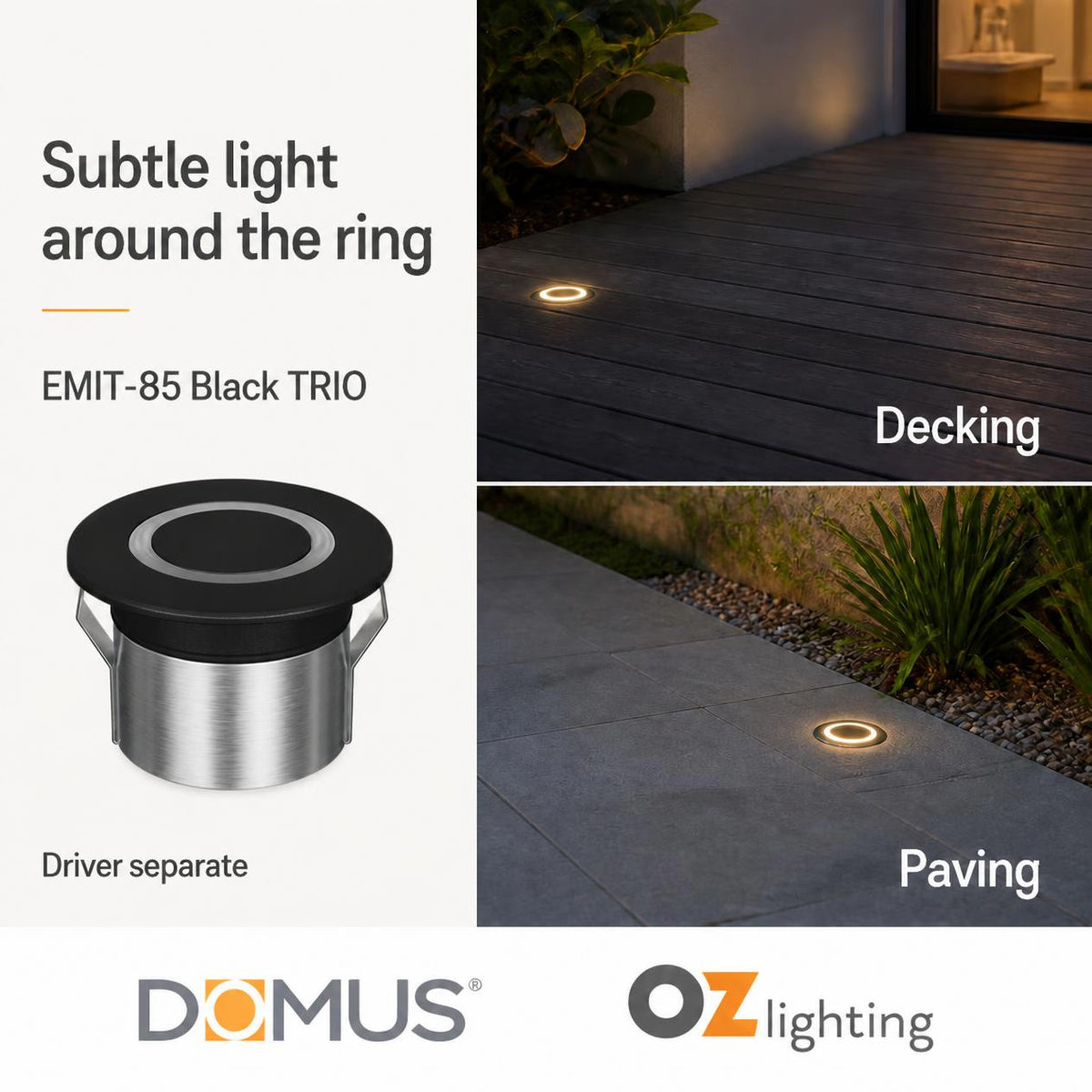 Domus EMIT 85 Inground Light - IP67, Ring - DRIVER REQUIRED-Domus Lighting-Ozlighting.com.au