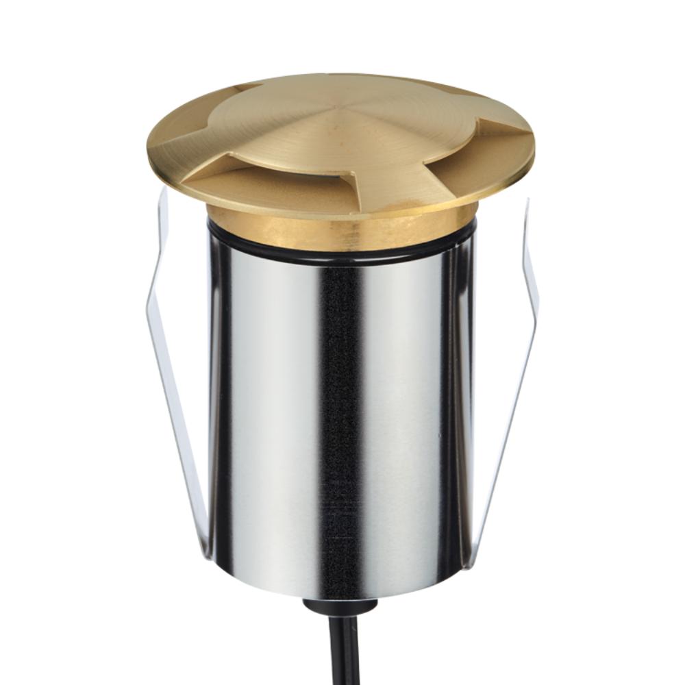 Domus EMIT-85-RGBW-BRS - 6W LED 24V DC RGBW Recessed Inground Light IP67 Brushed Brass- DRIVER REQUIRED-Domus Lighting-Ozlighting.com.au