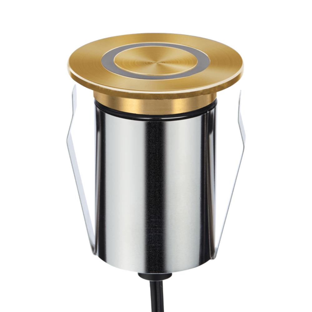 Domus EMIT-85-RGBW-BRS - 6W LED 24V DC RGBW Recessed Inground Light IP67 Brushed Brass- DRIVER REQUIRED-Domus Lighting-Ozlighting.com.au