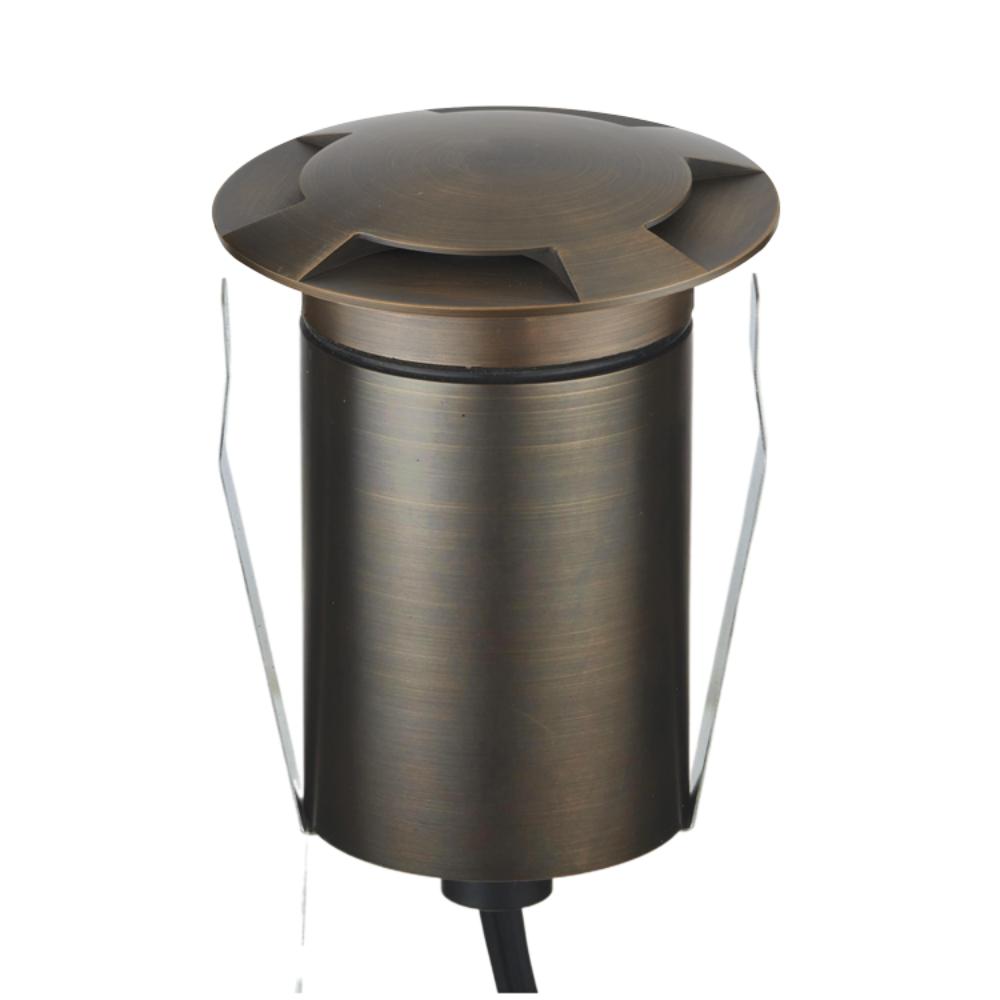 Domus EMIT-85-TRIO-AB - 6W LED 24V DC Tri-Colour Recessed Inground Light IP67 Antique Brass- DRIVER REQUIRED-Domus Lighting-Ozlighting.com.au