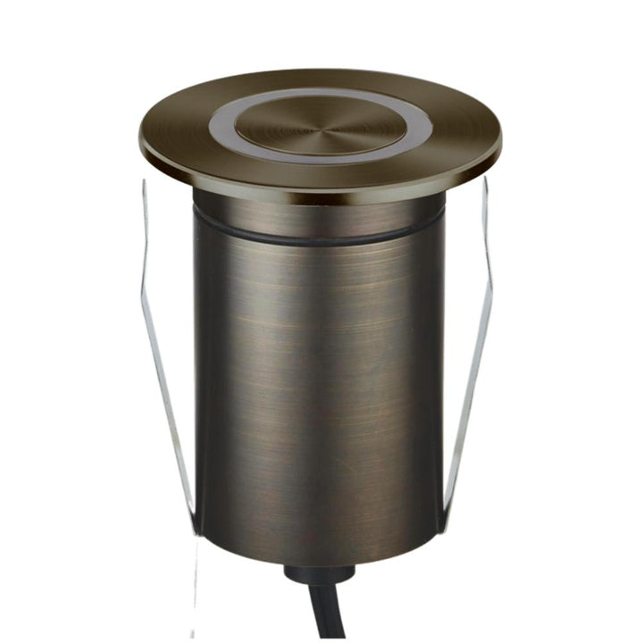 Domus EMIT-85-TRIO-AB - 6W LED 24V DC Tri-Colour Recessed Inground Light IP67 Antique Brass- DRIVER REQUIRED-Domus Lighting-Ozlighting.com.au