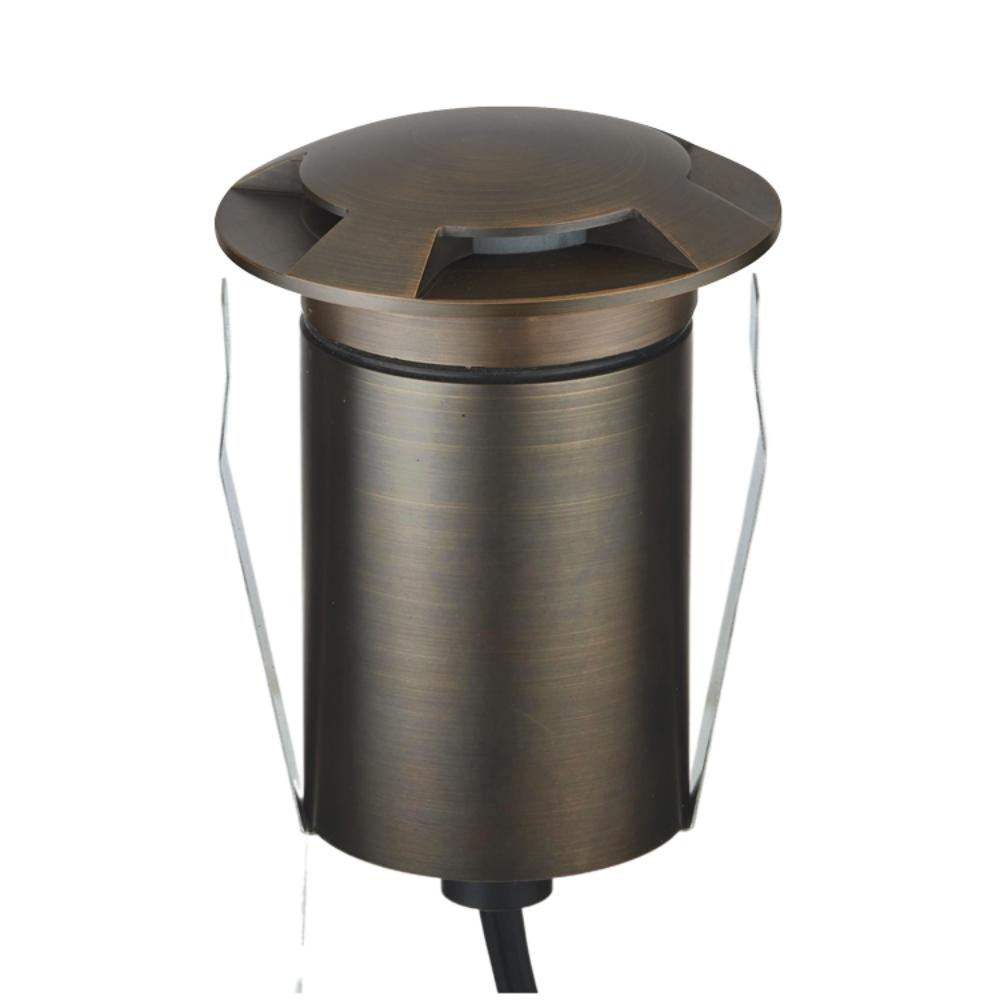 Domus EMIT-85-TRIO-AB - 6W LED 24V DC Tri-Colour Recessed Inground Light IP67 Antique Brass- DRIVER REQUIRED-Domus Lighting-Ozlighting.com.au