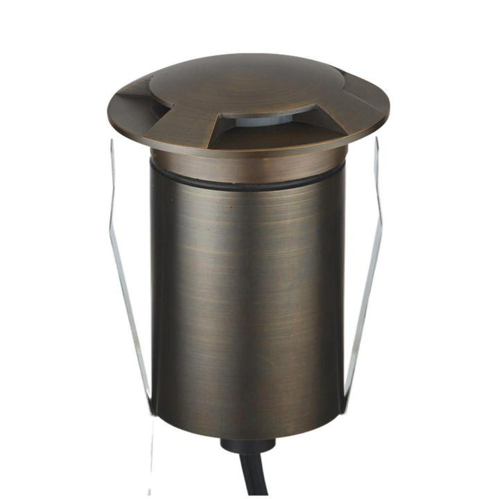 Domus EMIT-85-TRIO-AB - 6W LED 24V DC Tri-Colour Recessed Inground Light IP67 Antique Brass- DRIVER REQUIRED-Domus Lighting-Ozlighting.com.au