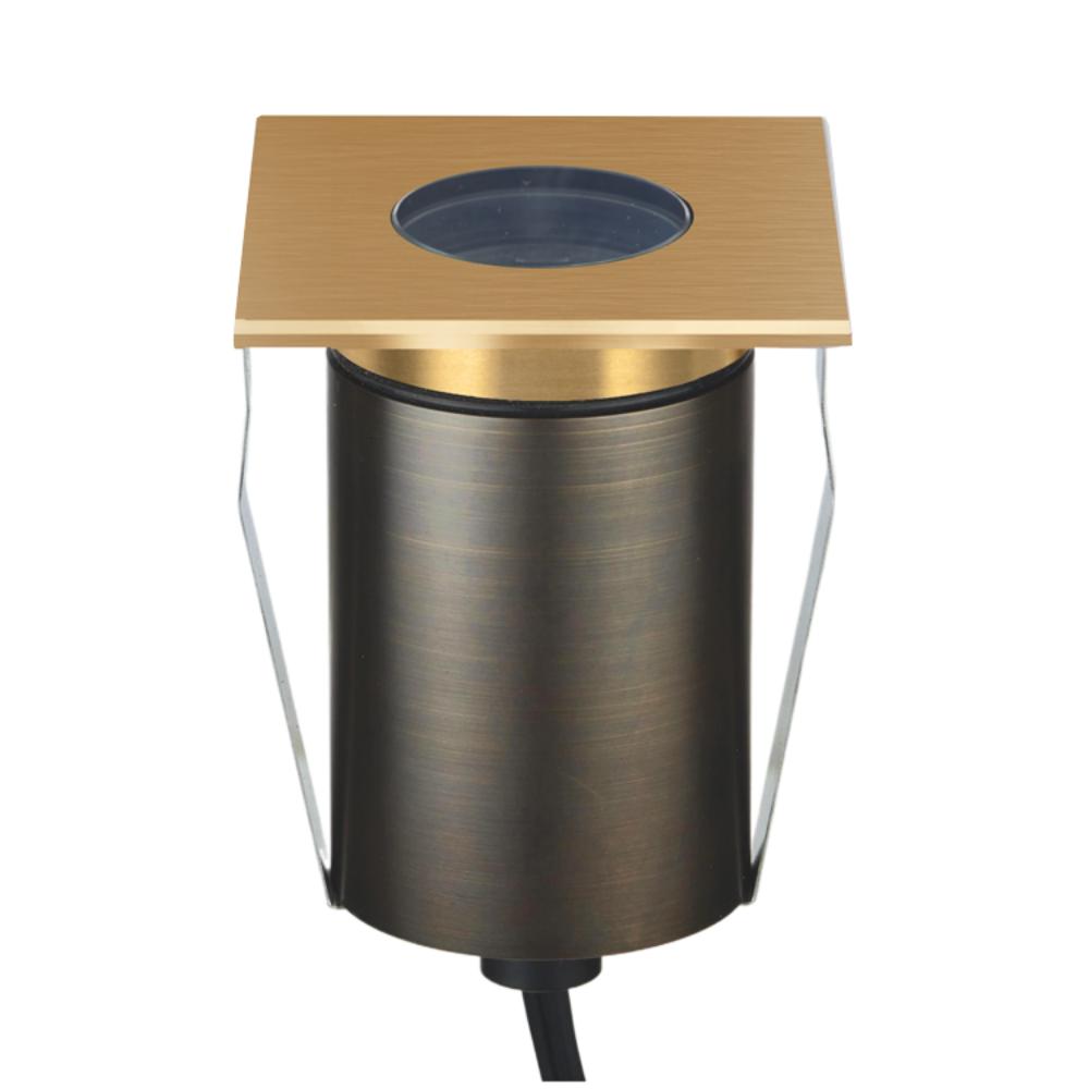 Domus EMIT-85-TRIO-BRS- 6W LED 24V DC Tri-Colour Recessed Inground Light IP67 Brushed Brass - DRIVER REQUIRED-Domus Lighting-Ozlighting.com.au