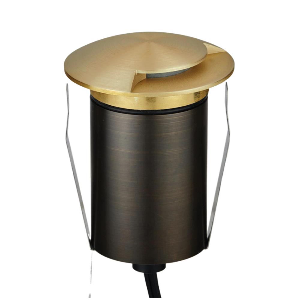 Domus EMIT-85-TRIO-BRS- 6W LED 24V DC Tri-Colour Recessed Inground Light IP67 Brushed Brass - DRIVER REQUIRED-Domus Lighting-Ozlighting.com.au