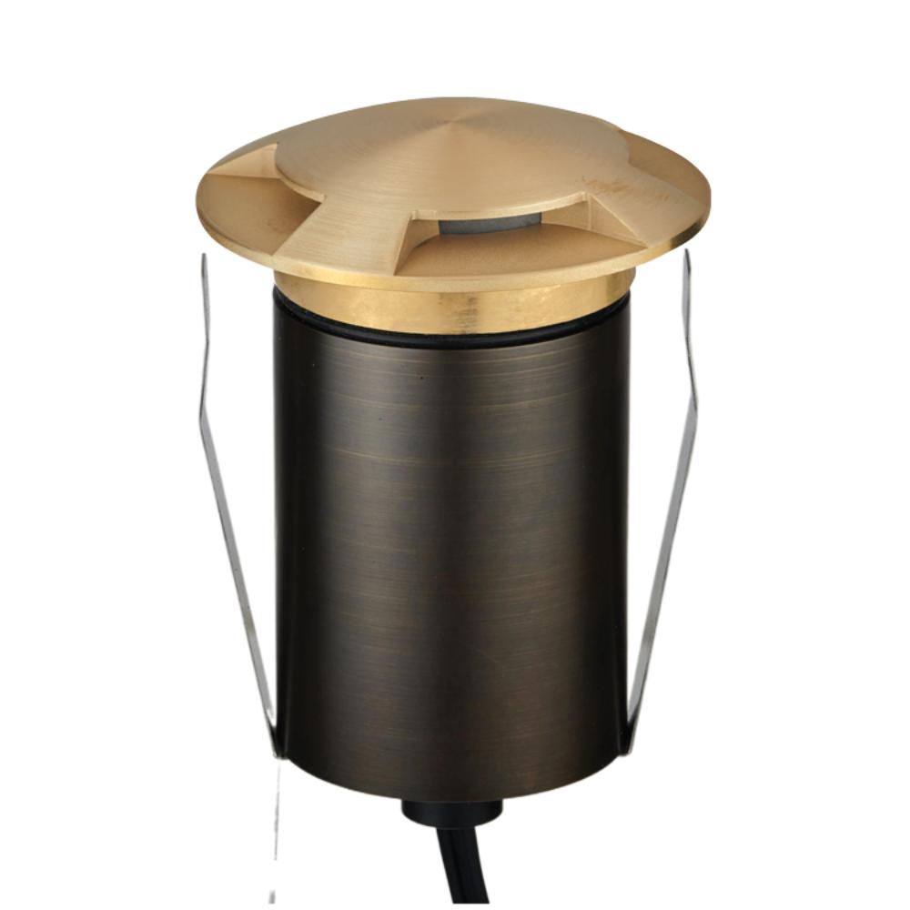 Domus EMIT-85-TRIO-BRS- 6W LED 24V DC Tri-Colour Recessed Inground Light IP67 Brushed Brass - DRIVER REQUIRED-Domus Lighting-Ozlighting.com.au