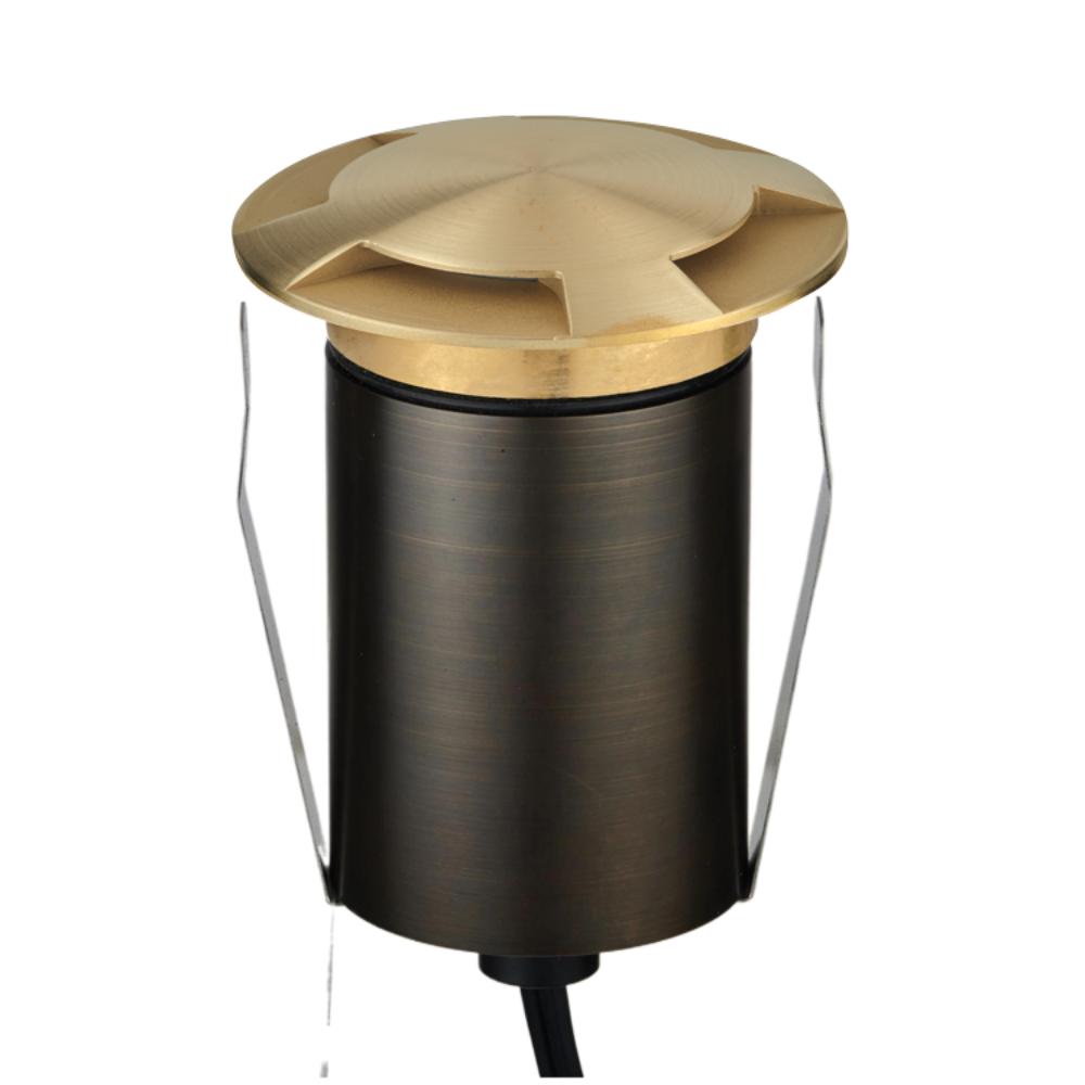 Domus EMIT-85-TRIO-BRS- 6W LED 24V DC Tri-Colour Recessed Inground Light IP67 Brushed Brass - DRIVER REQUIRED-Domus Lighting-Ozlighting.com.au
