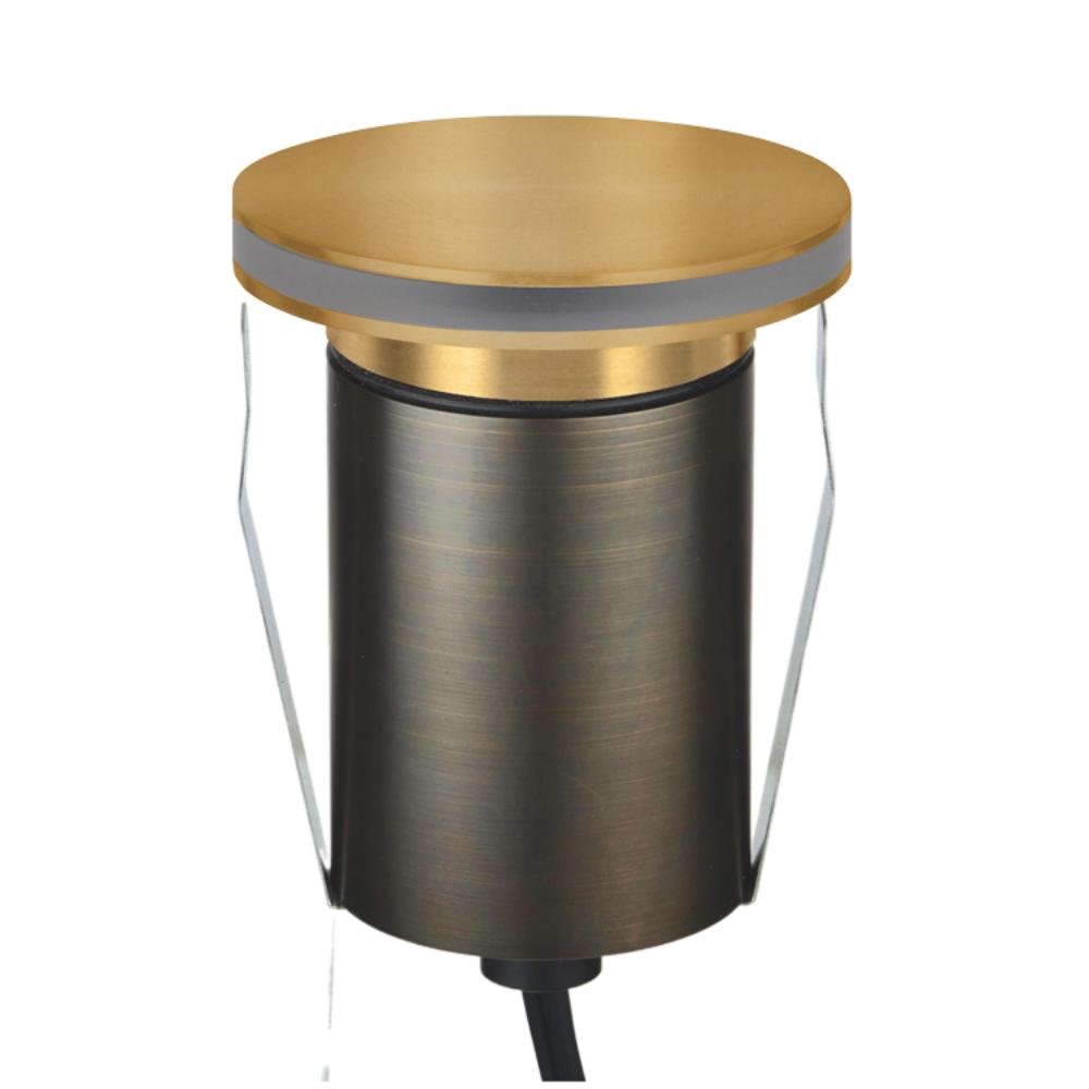 Domus EMIT-85-TRIO-BRS- 6W LED 24V DC Tri-Colour Recessed Inground Light IP67 Brushed Brass - DRIVER REQUIRED-Domus Lighting-Ozlighting.com.au