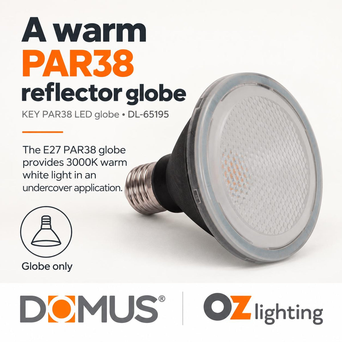 Domus KEY-PAR38 Reflector - 16W, E27, PAR38, IP44-Domus Lighting-Ozlighting.com.au