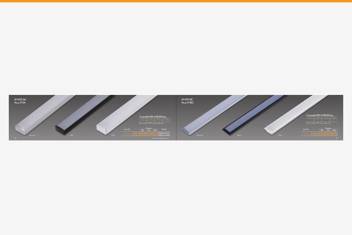Domus LP-1707 Slim Aluminium LED Profile - Surface / Recessed-Domus Lighting-Ozlighting.com.au
