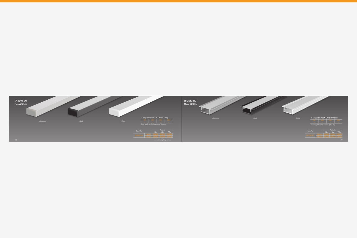 Domus LP-2010 Aluminium LED Profile - Surface / Recessed-Domus Lighting-Ozlighting.com.au