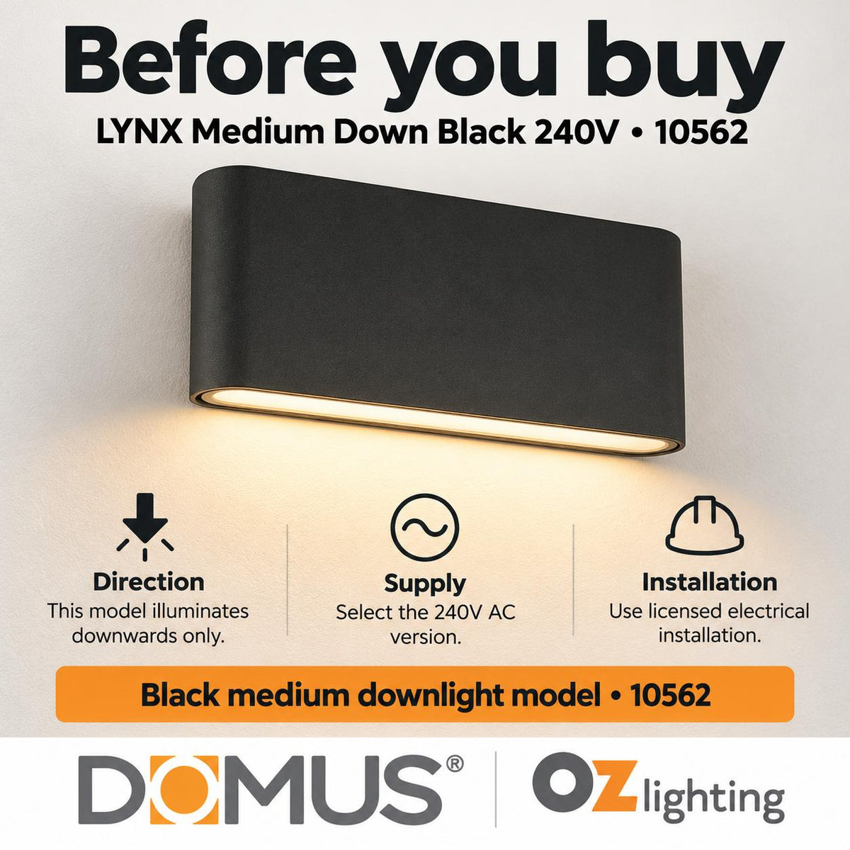 Domus LYNX LED Wall Light - 7W, 240V-Domus Lighting-Ozlighting.com.au