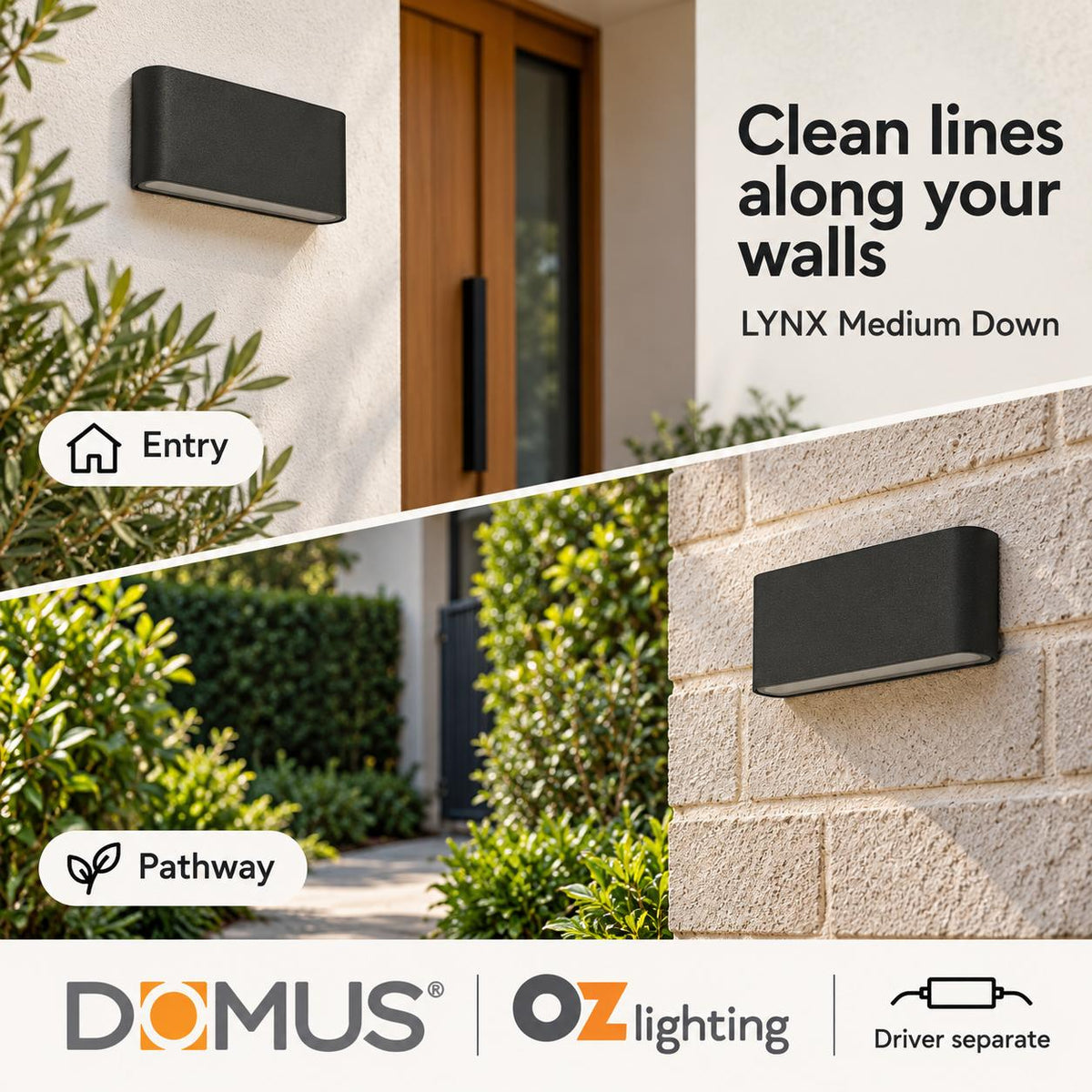 Domus LYNX LED Wall Light - 7W, 24V - DRIVER REQUIRED-Domus Lighting-Ozlighting.com.au