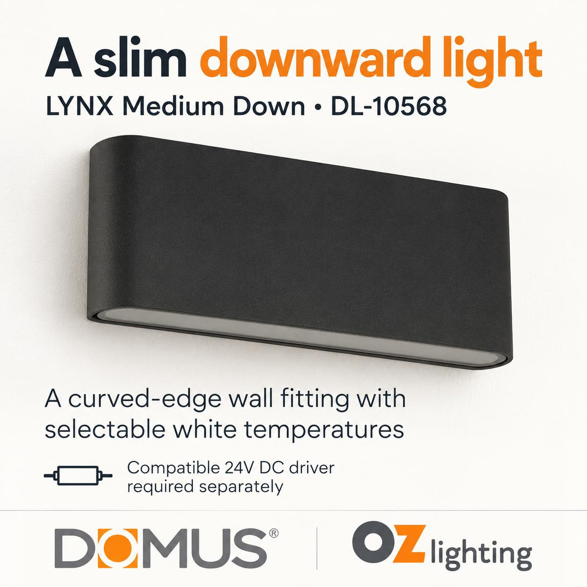 Domus LYNX LED Wall Light - 7W, 24V - DRIVER REQUIRED-Domus Lighting-Ozlighting.com.au