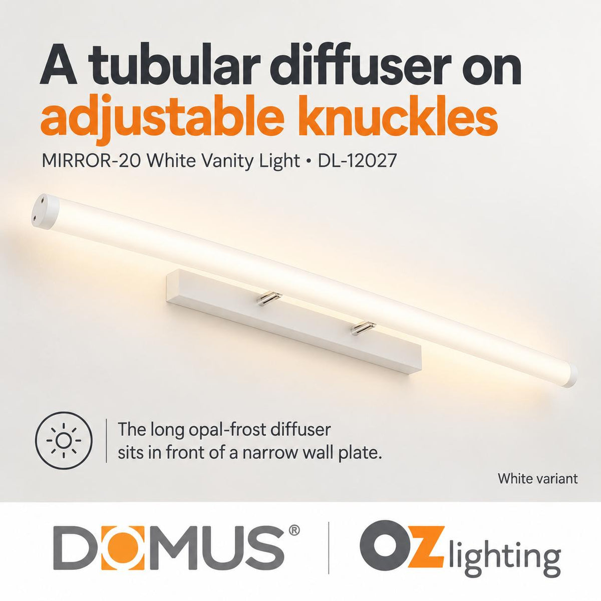 Domus MIRROR-20 LED Wall Vanity or Picture Light - 20W, Tri-Colour, 1140mm-Domus Lighting-Ozlighting.com.au