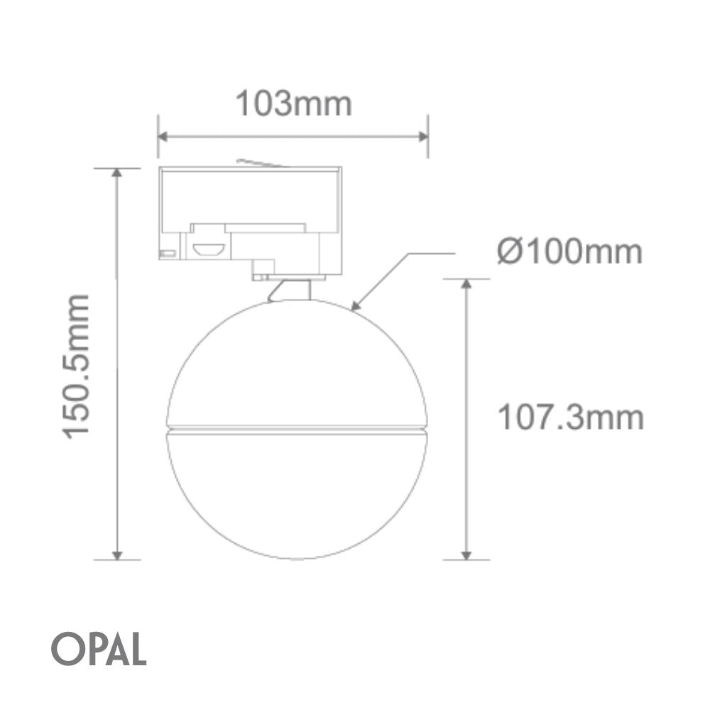 Domus MOON-TRK-OPAL Tri-Colour LED Track Light - Black-Domus Lighting-Ozlighting.com.au