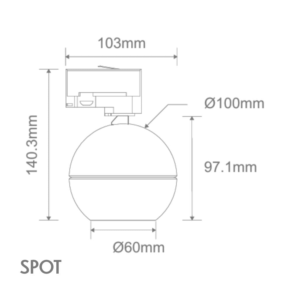 Domus MOON-TRK-SPOT Tri-Colour LED Track Light - White-Domus Lighting-Ozlighting.com.au