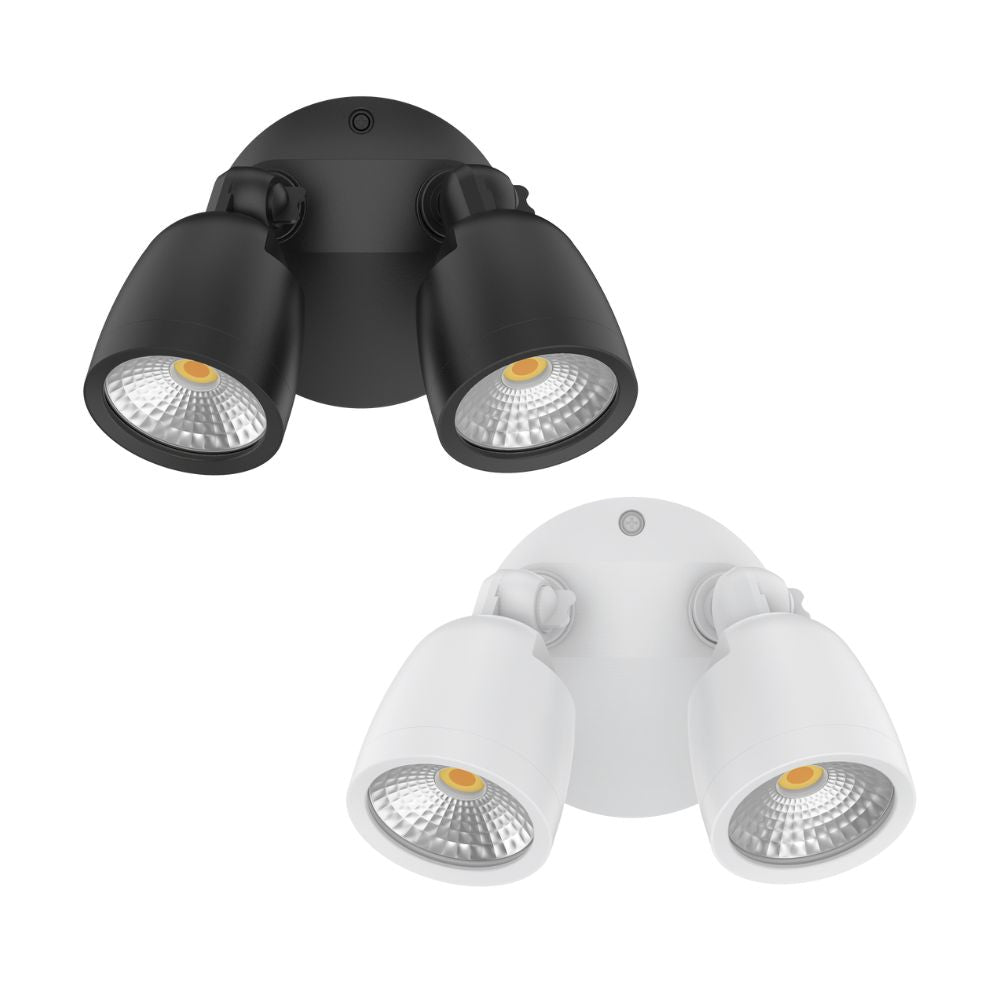 Domus MURO-ECO-20 LED Spotlight - 20W, Tri-Colour, IP65, Twin Head, Coastal-Domus Lighting-Ozlighting.com.au