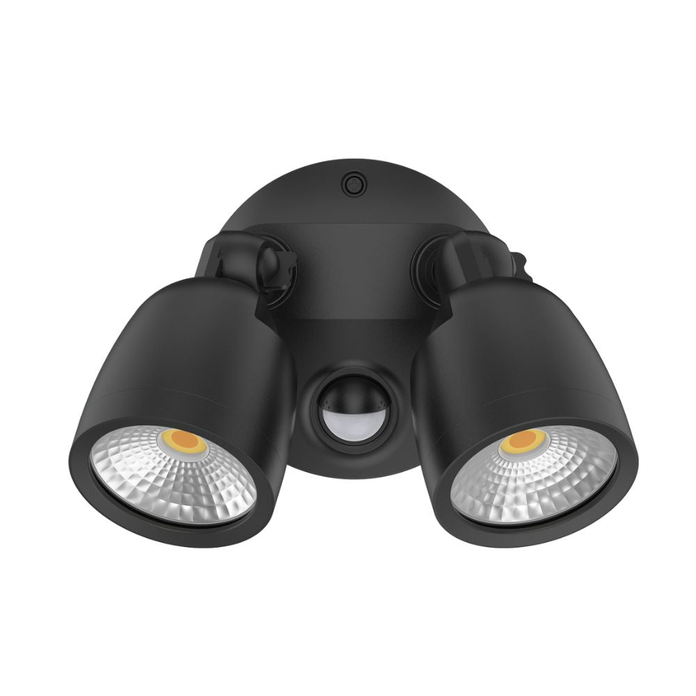 Domus MURO-ECO-20S LED Spotlight - 20W, Tri-Colour, IP65, Twin Head, Coastal, Sensor-Domus Lighting-Ozlighting.com.au