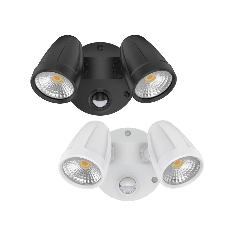 Domus MURO-MAX-32S LED Spotlight - 32W, Tri-Colour, IP65, Twin Head, Sensor-Domus Lighting-Ozlighting.com.au
