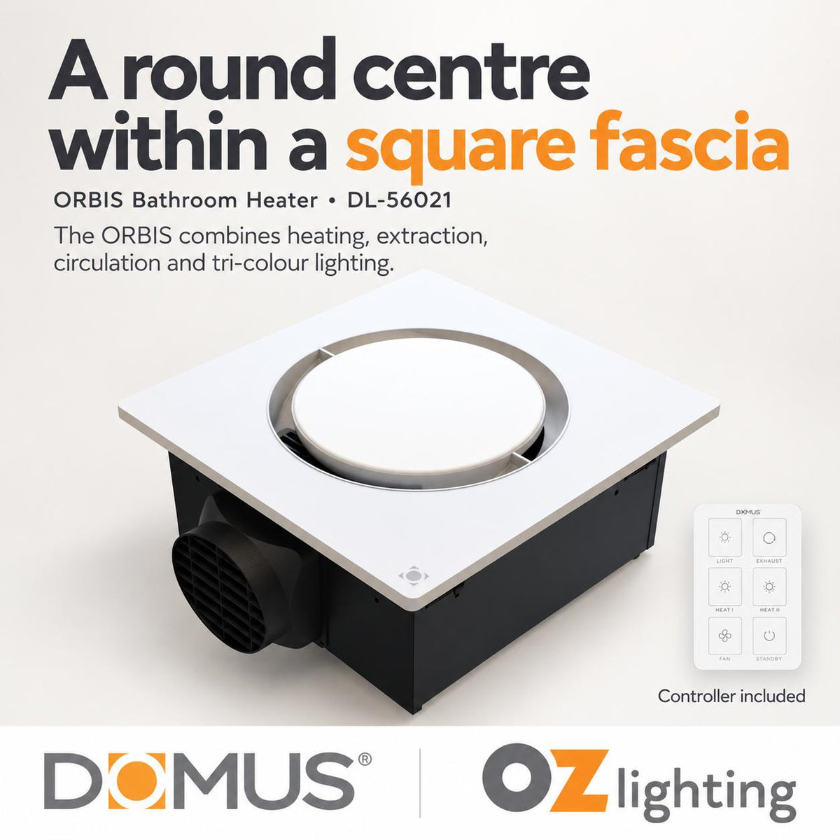 Domus ORBIS 4-In-1 Retrofit PTC Bathroom Heater-Domus Lighting-Ozlighting.com.au