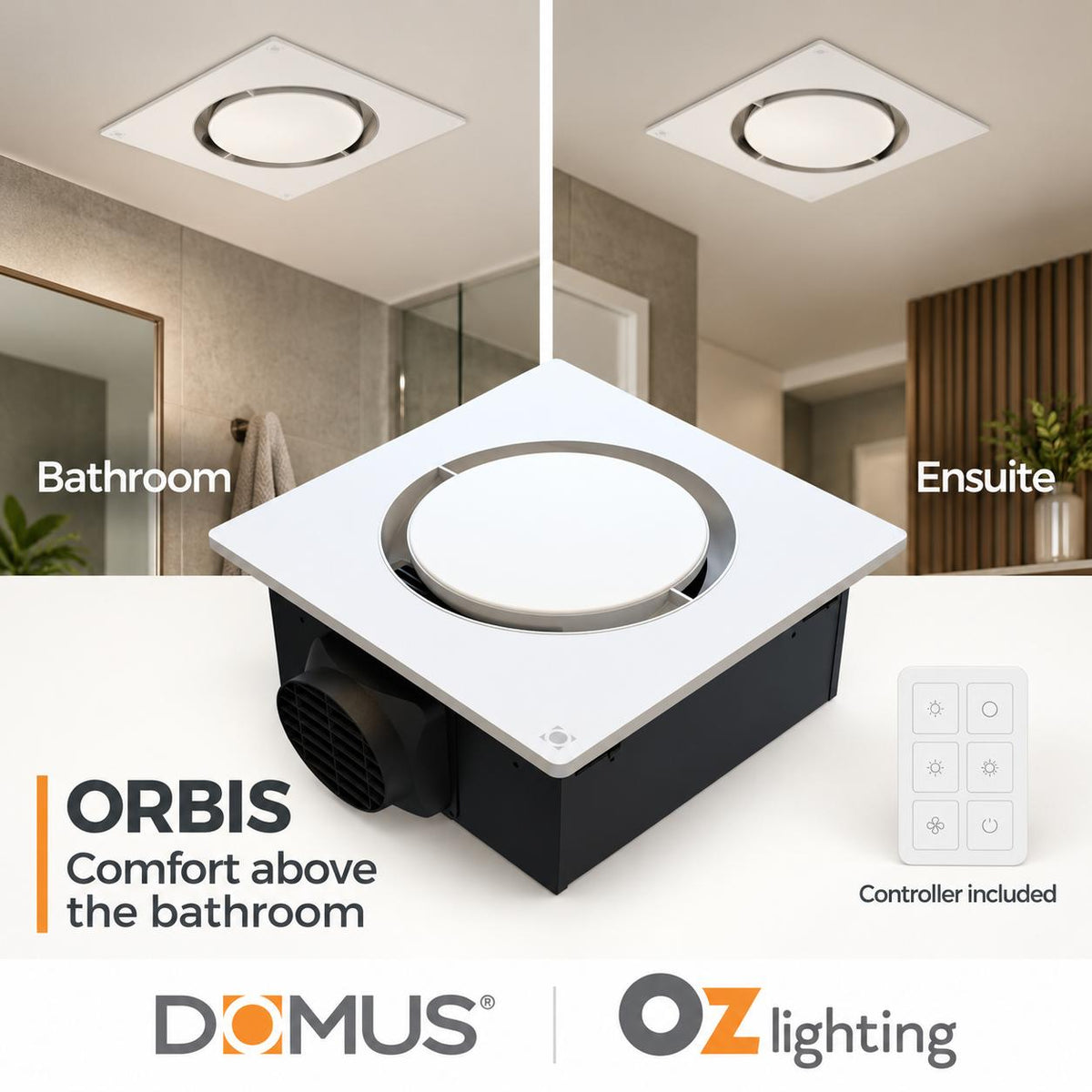 Domus ORBIS 4-In-1 Retrofit PTC Bathroom Heater-Domus Lighting-Ozlighting.com.au