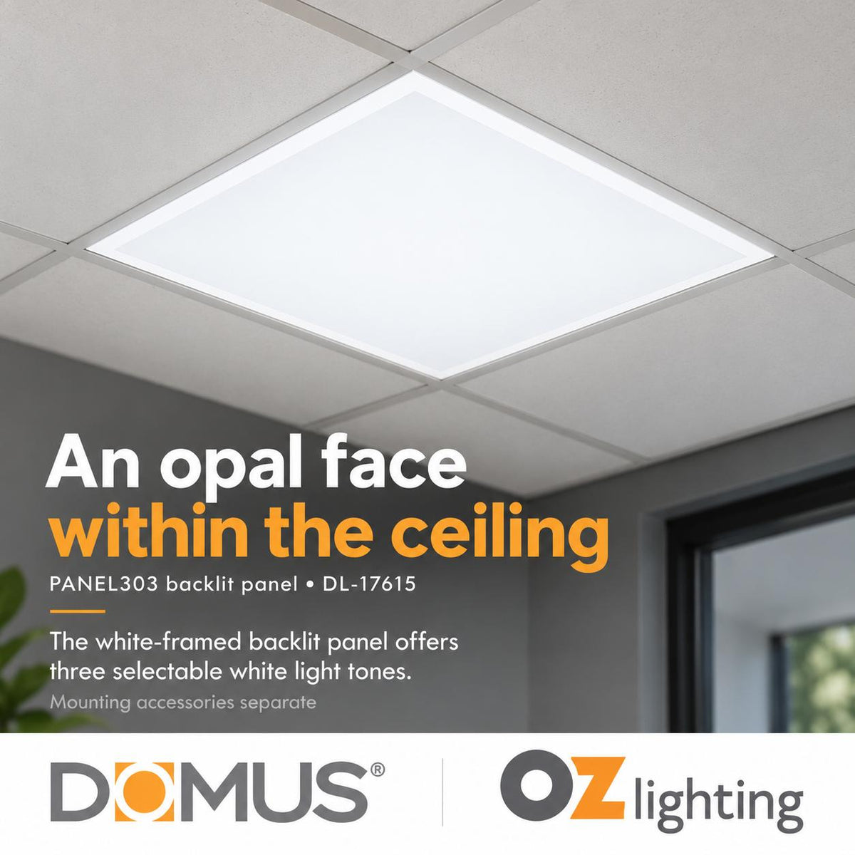 Domus PANEL-BLT-303 LED Panel Light - 12W, Tri-Colour, 300x300mm-Domus Lighting-Ozlighting.com.au