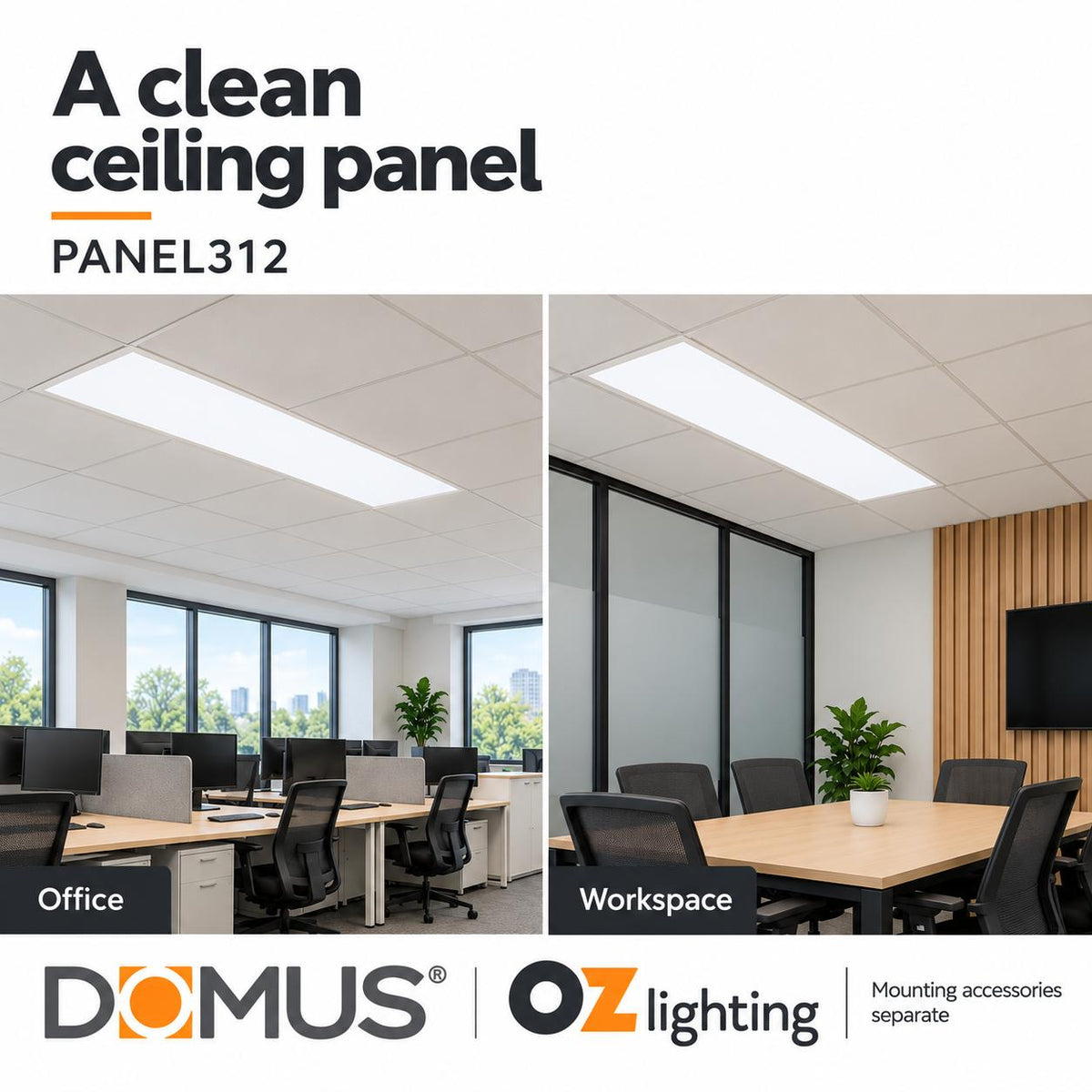 Domus PANEL-BLT-312 LED Panel Light - 30W, Tri-Colour, 1200x300mm-Domus Lighting-Ozlighting.com.au
