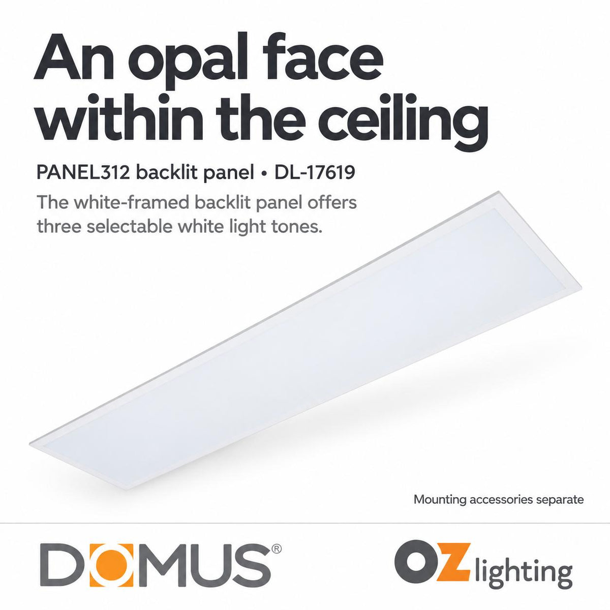 Domus PANEL-BLT-312 LED Panel Light - 30W, Tri-Colour, 1200x300mm-Domus Lighting-Ozlighting.com.au