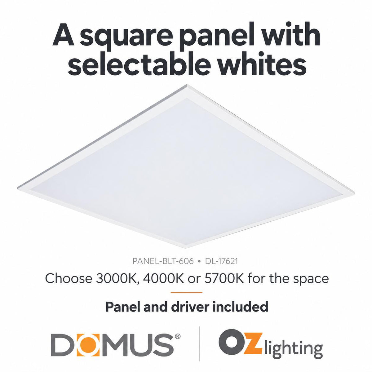 Domus PANEL-BLT-606 LED Panel Light - 30W, Tri-Colour, 600x600mm-Domus Lighting-Ozlighting.com.au