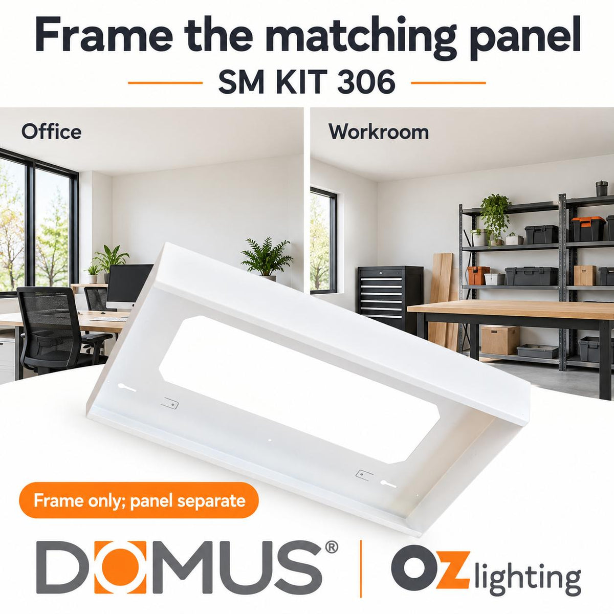 Domus PANEL-SM-KIT-306-BLT Panel Frame - 612x312mm Surface Mounted-Domus Lighting-Ozlighting.com.au
