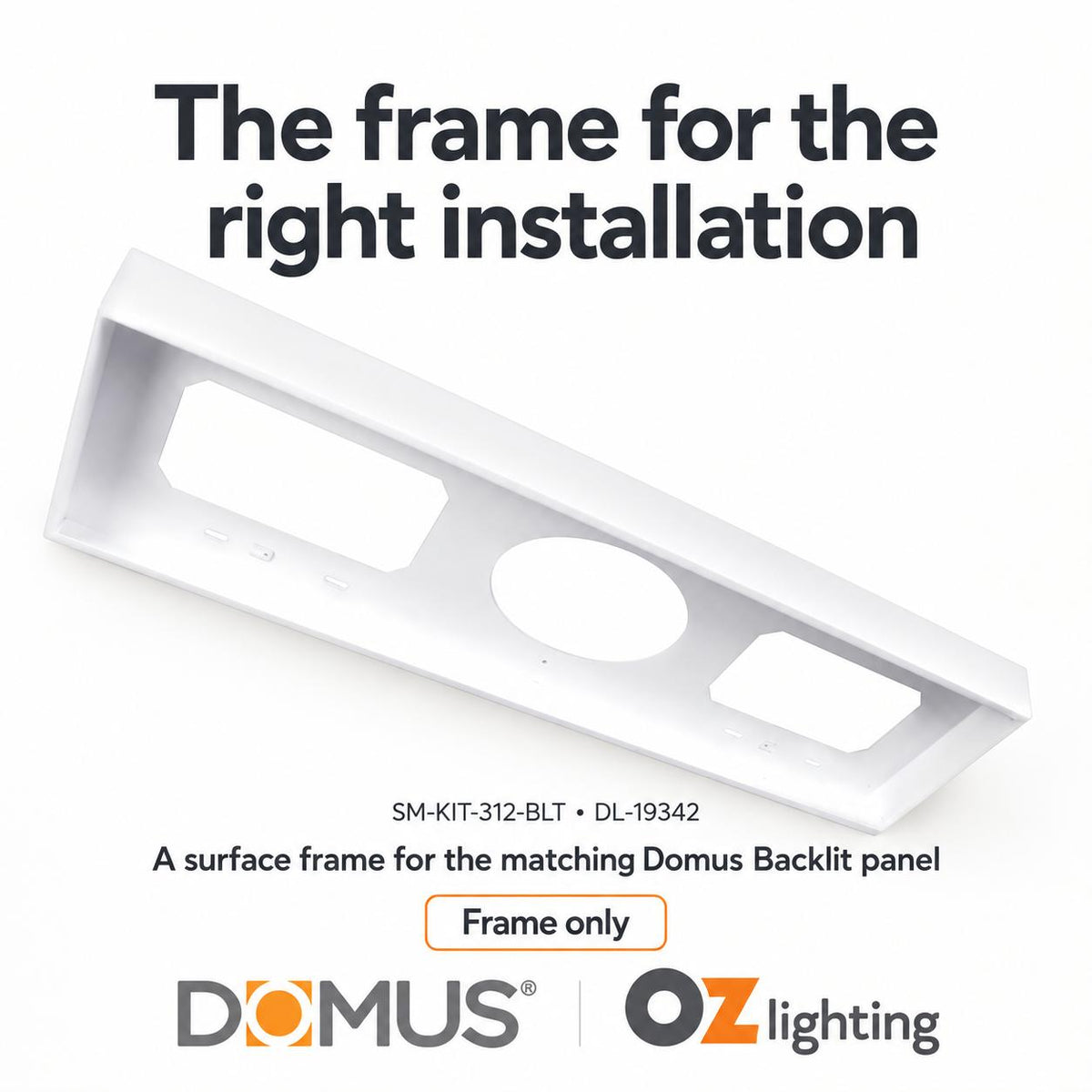 Domus PANEL-SM-KIT-312-BLT Panel Frame - 1200x355mm Surface Mounted-Domus Lighting-Ozlighting.com.au