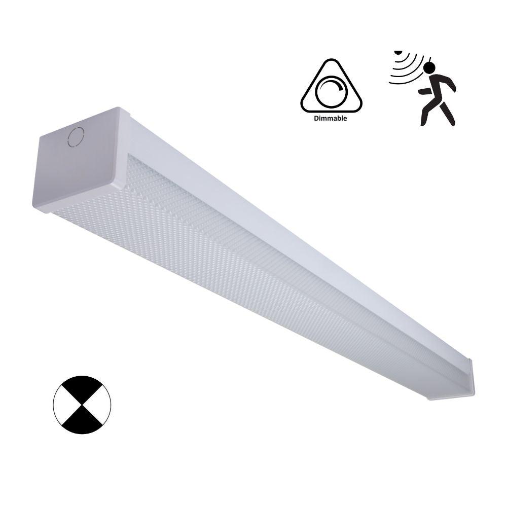 Domus PARK-120-DIFF-EM LED Batten Light - 15W/30W, 1200mm, Tri-Colour, Diffused, Optional Sensor, Emergency-Domus Lighting-Ozlighting.com.au