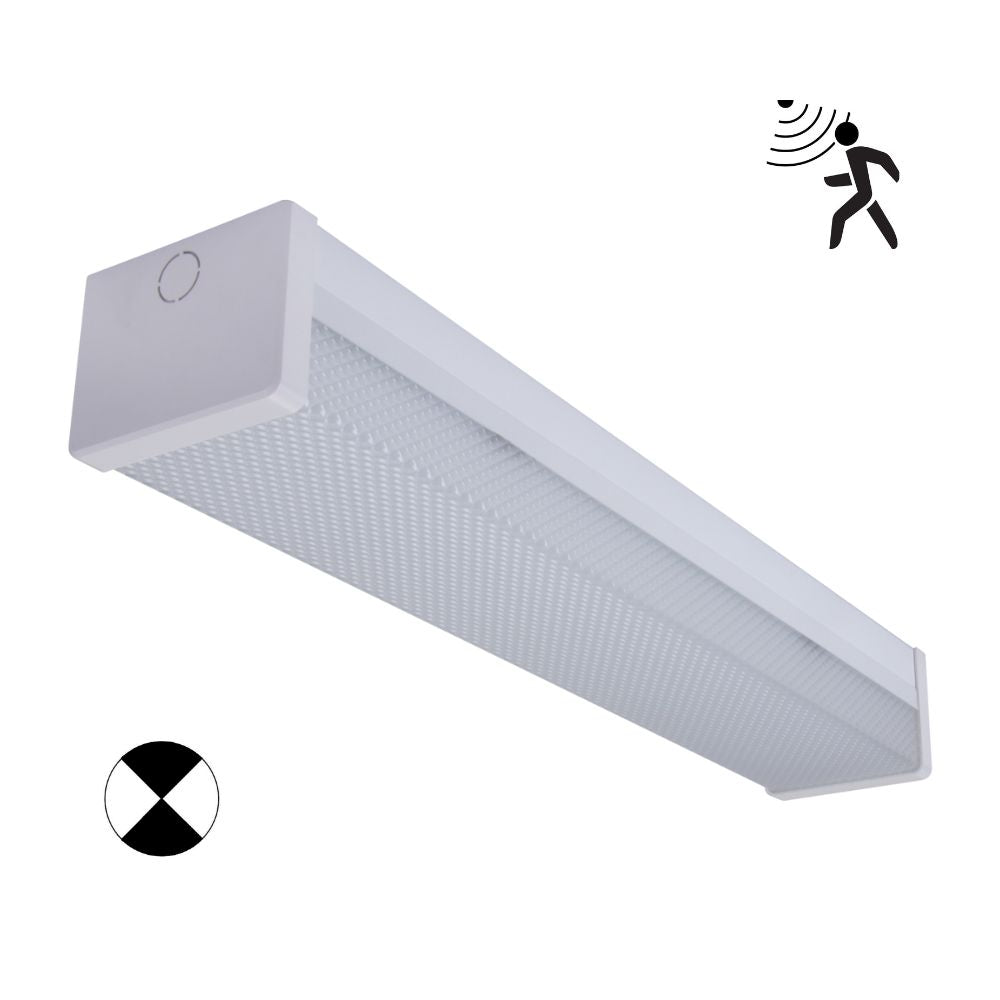 Domus PARK-60-DIFF-EM LED Batten Light - 7.5W/15W, 600mm, Tri-Colour, Diffused, Optional Sensor, Emergency-Domus Lighting-Ozlighting.com.au