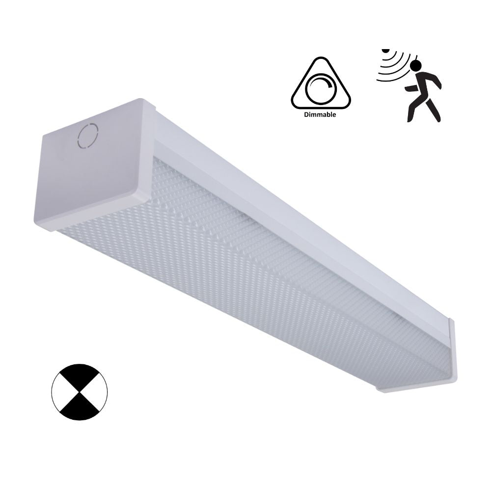 Domus PARK-60-DIFF-EM LED Batten Light - 7.5W/15W, 600mm, Tri-Colour, Diffused, Optional Sensor, Emergency-Domus Lighting-Ozlighting.com.au