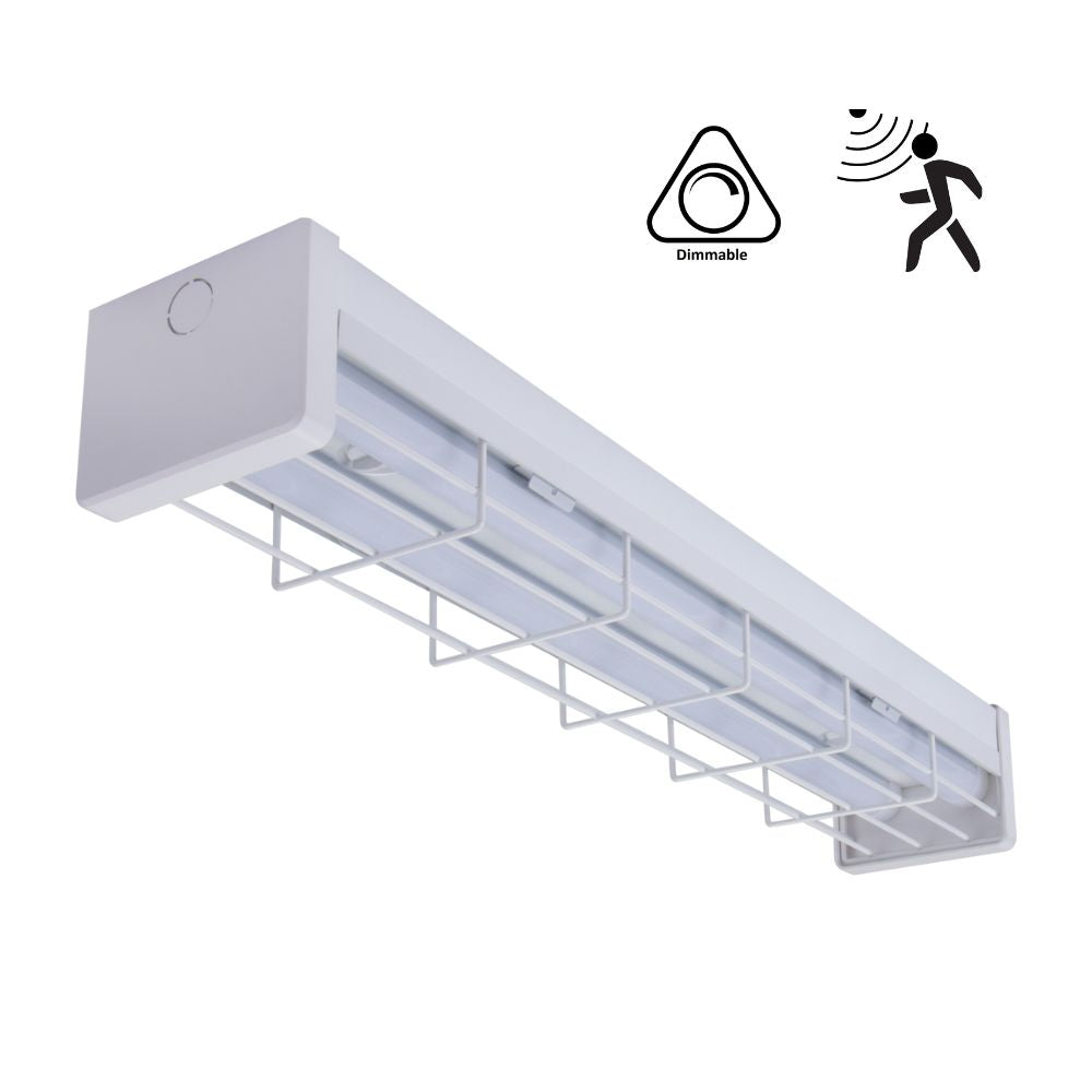 Domus PARK-60-WG 7.5W/15W LED Wide Body Wire Guard Batten - Tri-Colour, 600mm, with Optional Sensor-Domus Lighting-Ozlighting.com.au