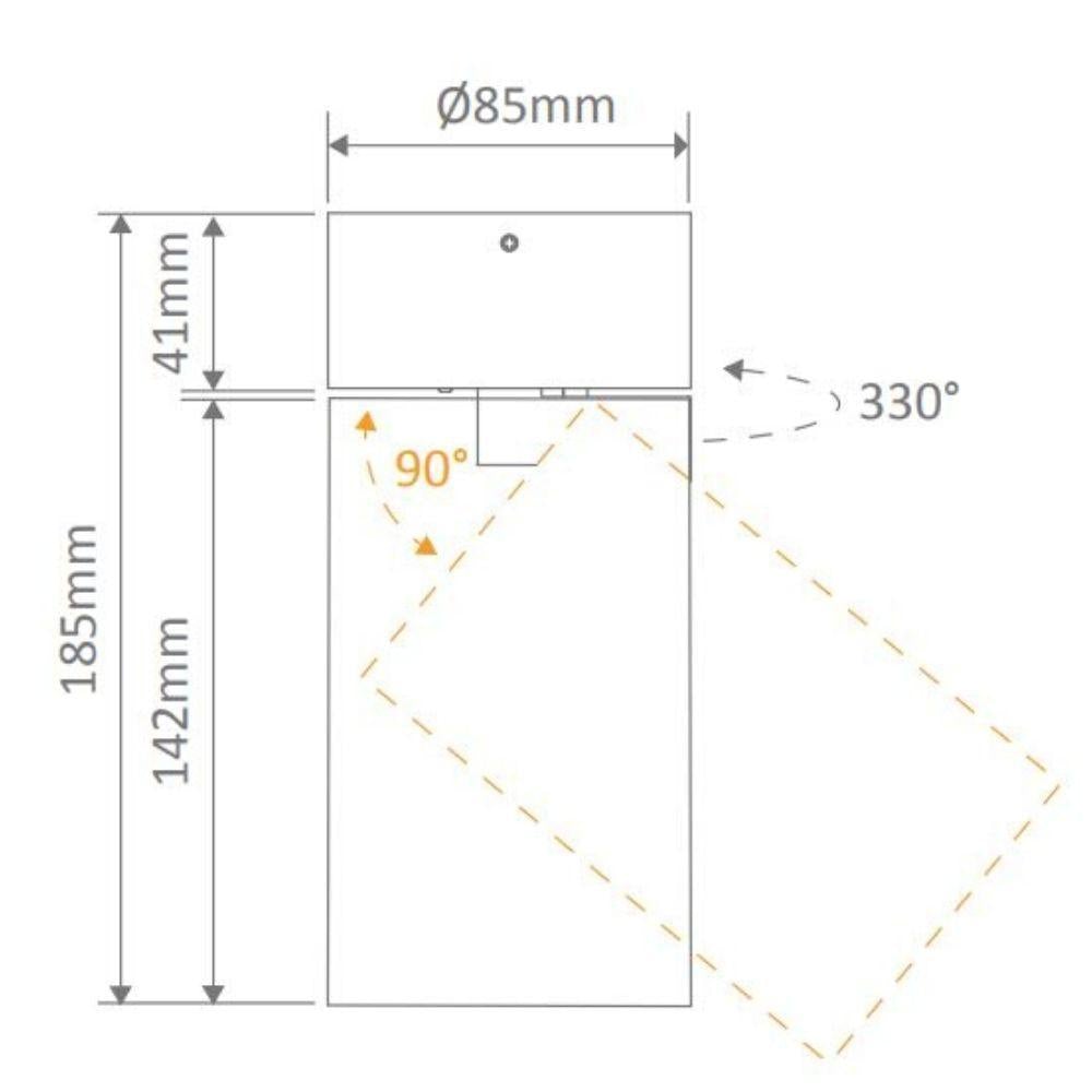 Domus PISTOL-15/25 - 15W/25W LED Single Colour Dimmable Adjustable Surface Mount Downlight Black 5000K-Domus Lighting-Ozlighting.com.au