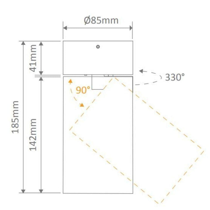 Domus PISTOL-15/25 - 15W/25W LED Single Colour Dimmable Adjustable Surface Mount Downlight Black 5000K-Domus Lighting-Ozlighting.com.au