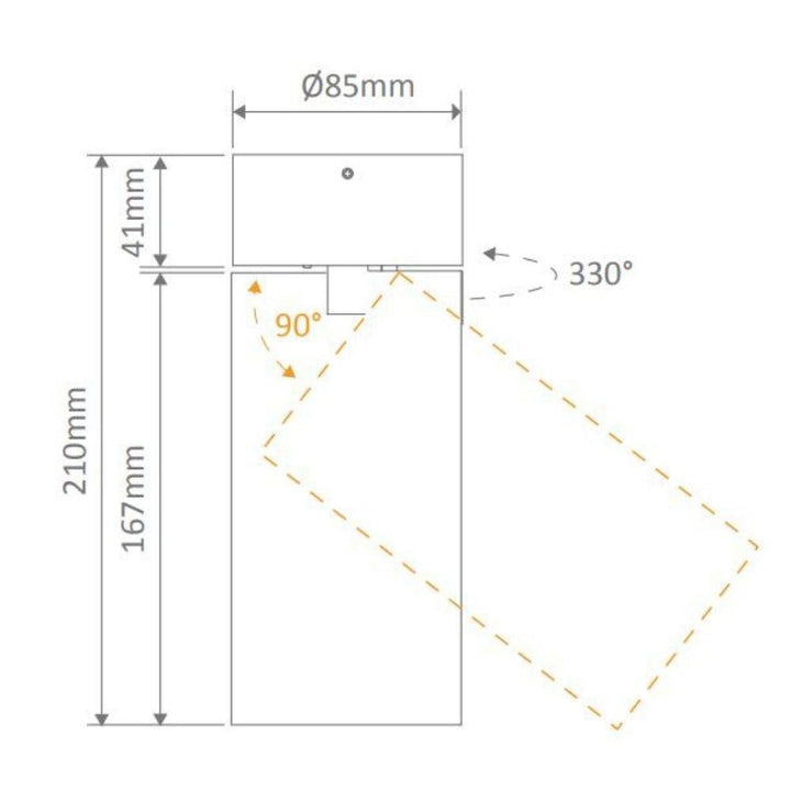 Domus PISTOL-15/25 - 15W/25W LED Single Colour Dimmable Adjustable Surface Mount Downlight Black 5000K-Domus Lighting-Ozlighting.com.au