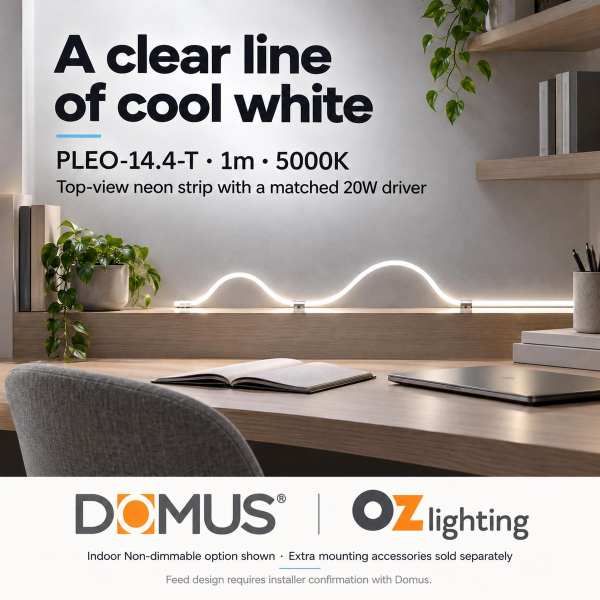 Domus PLEO 1 Metre 14.4W/m Cool White Outdoor Strip and Driver Bundle-Domus Lighting-Ozlighting.com.au