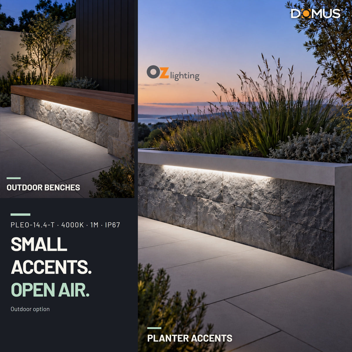 Domus PLEO 1 Metre 14.4W/m Neutral White Outdoor Strip and Driver Bundle-Domus Lighting-Ozlighting.com.au