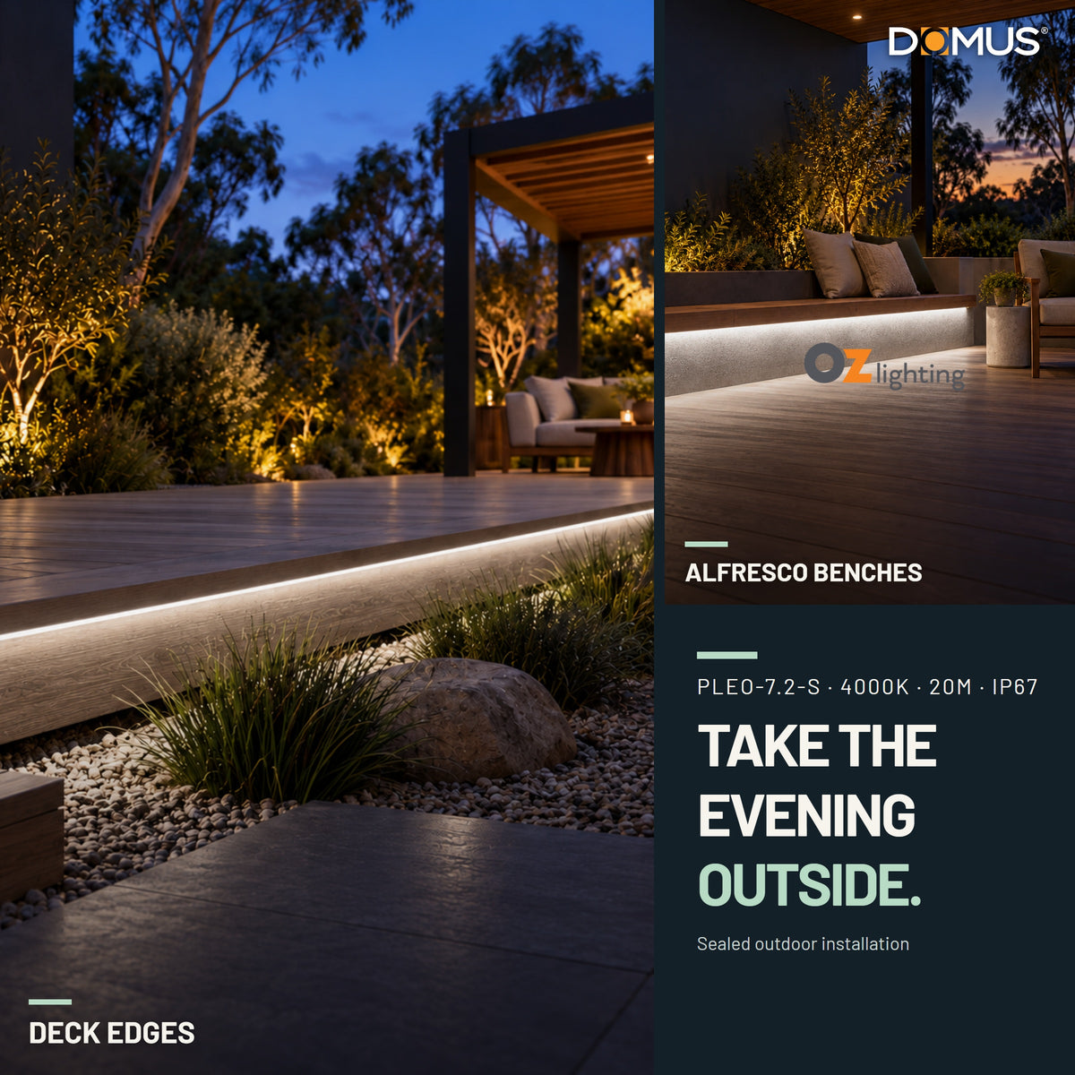 Domus PLEO-7.2-S LED Strip & Driver Bundle - 4000K, IP67, 20m-Domus Lighting-Ozlighting.com.au