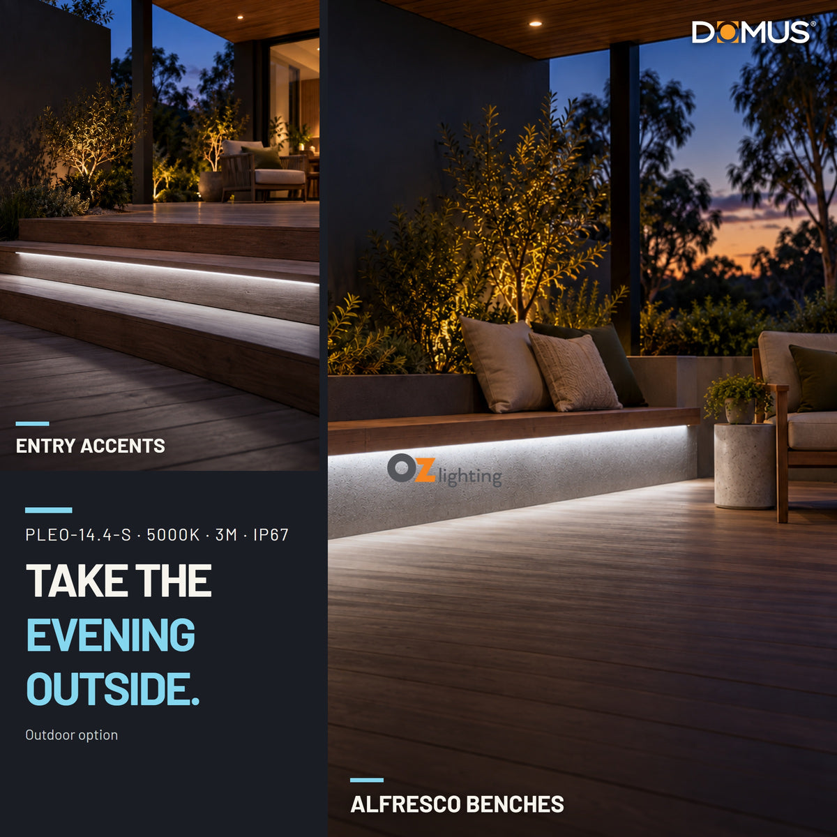 Domus PLEO-14.4-S LED Strip & Driver Bundle - 5000K, IP67, 3m-Domus Lighting-Ozlighting.com.au