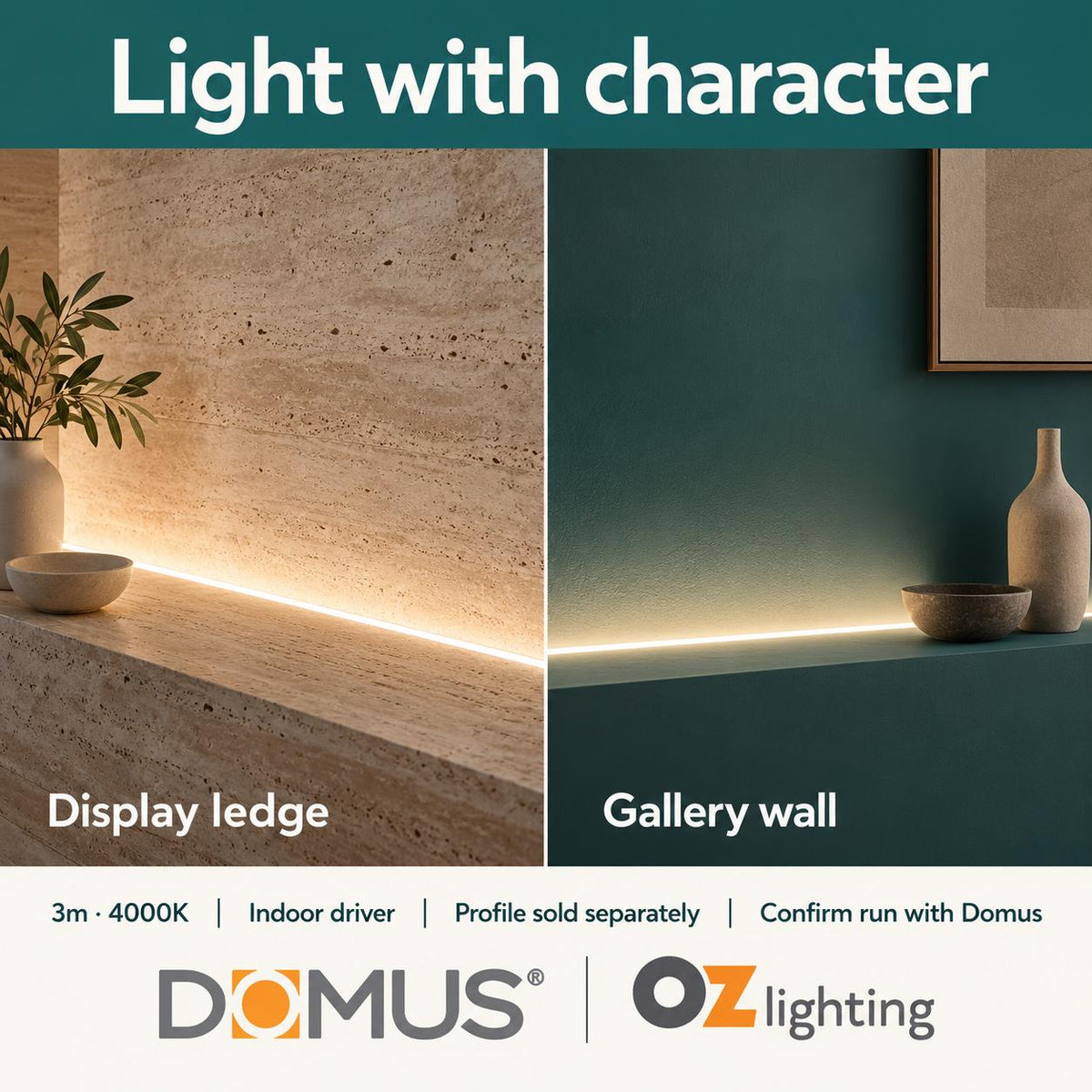 Domus PLEO 3 Metre 14.4W/m Neutral White Outdoor Strip and Driver Bundle-Domus Lighting-Ozlighting.com.au