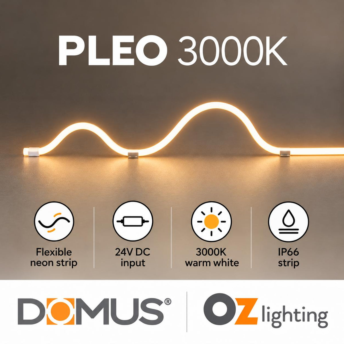 Domus PLEO LED Strip - 14.4W, 24V, Neon, IP66 - DRIVER REQUIRED-Domus Lighting-Ozlighting.com.au