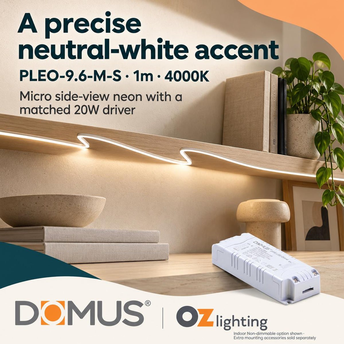 Domus PLEO Micro 1 Metre 9.6W/m Neutral White Outdoor Strip and Driver Bundle-Domus Lighting-Ozlighting.com.au