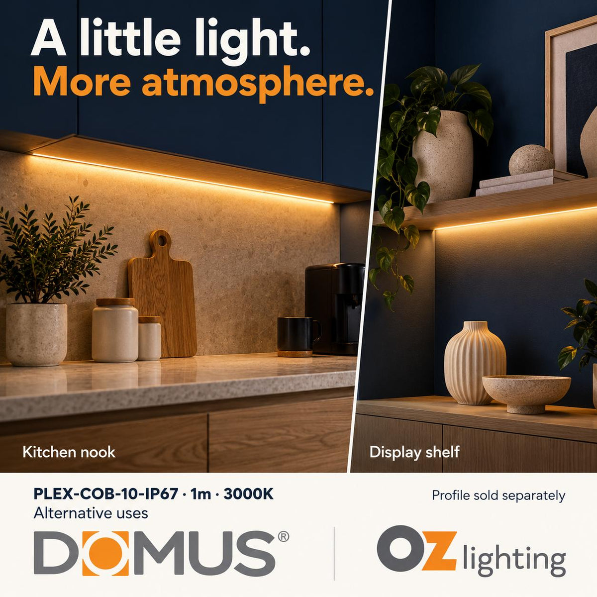 Domus PLEX 1 Metre 10W/m Warm White Outdoor Strip and Driver Bundle-Domus Lighting-Ozlighting.com.au
