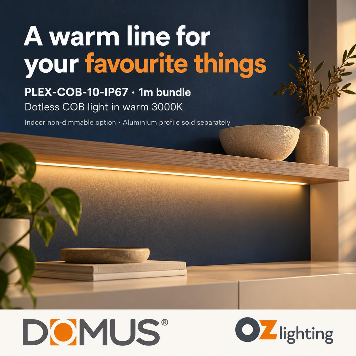 Domus PLEX 1 Metre 10W/m Warm White Outdoor Strip and Driver Bundle-Domus Lighting-Ozlighting.com.au