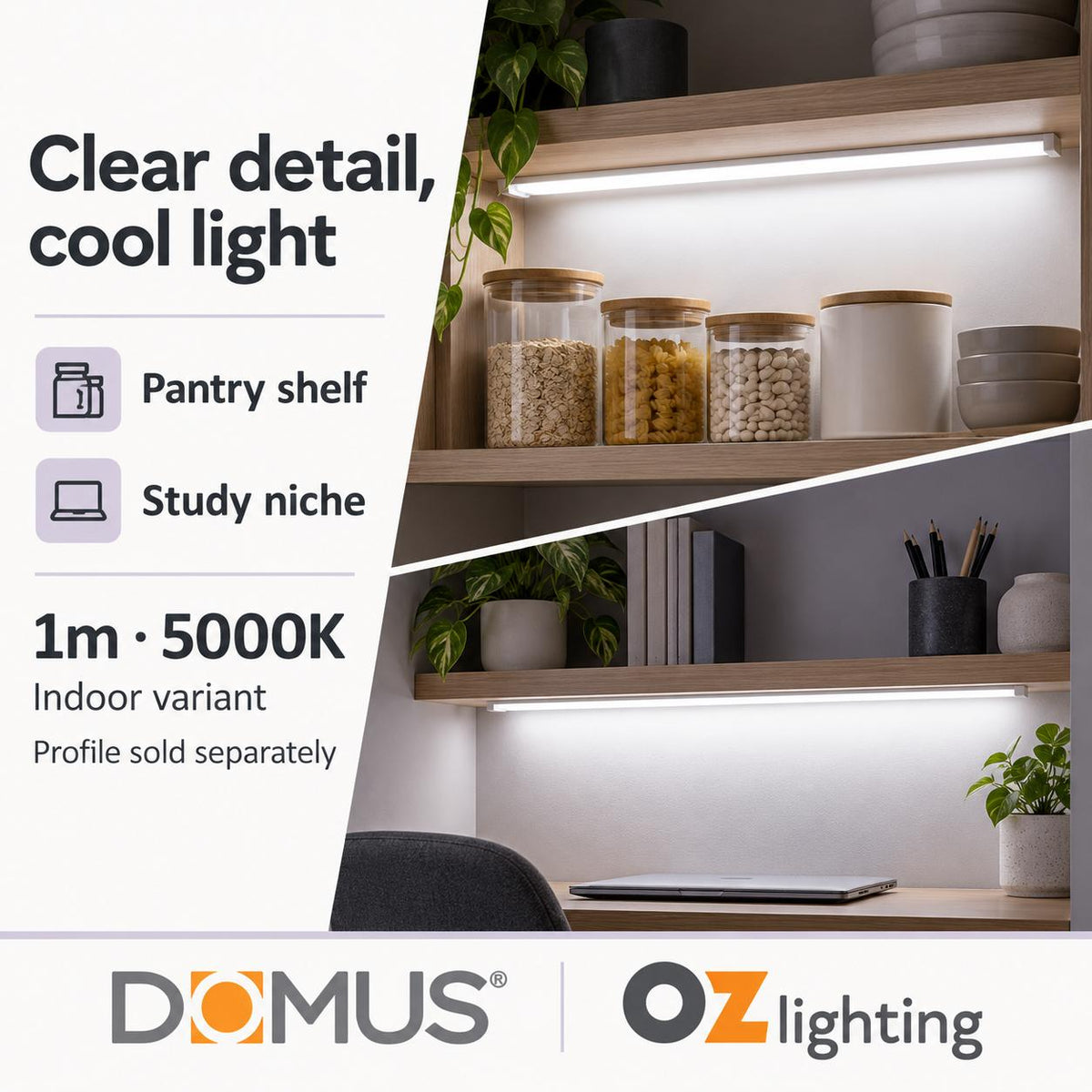 Domus PLEX 1 Metre 15W/m Cool White Strip and Driver Bundle-Domus Lighting-Ozlighting.com.au