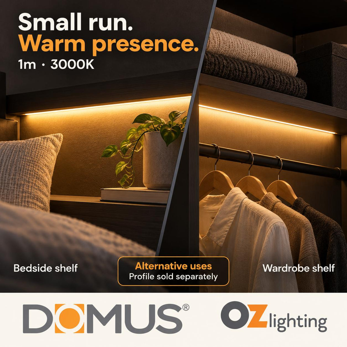 Domus PLEX 1 Metre 15W/m Warm White Outdoor Strip and Driver Bundle-Domus Lighting-Ozlighting.com.au